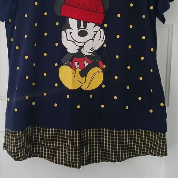 AIYIQIGE Women's Casual Blue and Yellow Mickey Mouse Short Sleeve Tee XXL - Picture 6 of 10